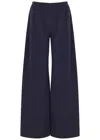 The Row Pleated Wide Leg Trousers With Pockets In Navy