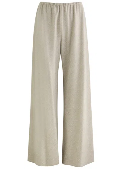 The Row Gala Wide-leg Wool-blend Trousers In Natural