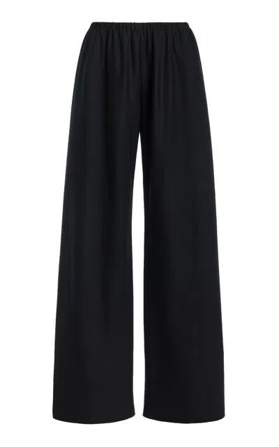 The Row Gala Wool Flannel Pants In Black