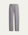 The Row Gala Wool Wide-leg Pull-on Pants In Gray