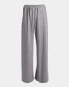 The Row Gala Wool Wide-leg Pull-on Pants In Gray
