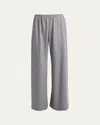 The Row Gala Wool Wide-leg Pull-on Pants In Gray