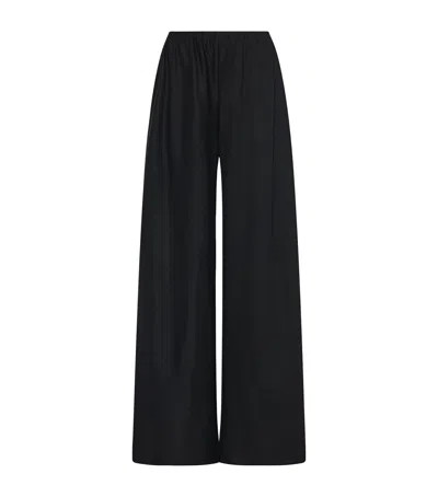 The Row Gala Wool Wide-leg Trousers In Black