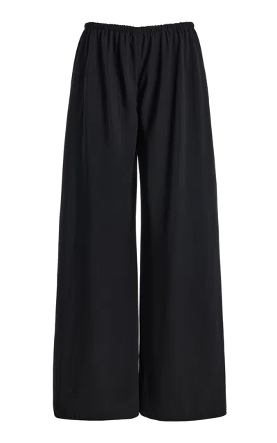 The Row Galileo Wool Barrel-leg Pants In Black