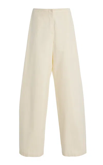 The Row Galeiileo Mid-rise Barrel-leg Pants In Neutral