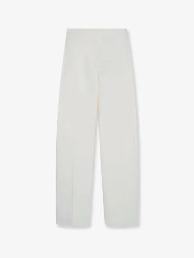 The Row Galileo Cotton And Silk Trousers In White