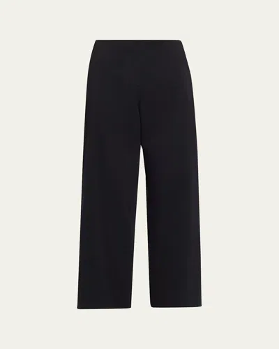 The Row Galileo Pleated Cotton-silk Barrel-leg Pants In Black