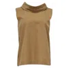 The Row Galya Draped Poplin Top In Tan Cotton In Brown