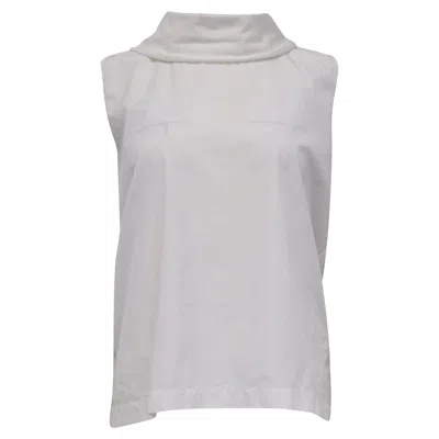 The Row Galya Draped Poplin Top In White Cotton