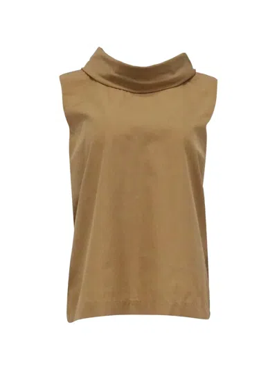 Pre-owned The Row Galya Draped Top In Brown