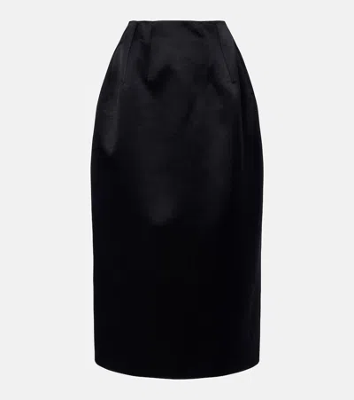 The Row Gamin Wool And Silk Maxi Skirt In Black