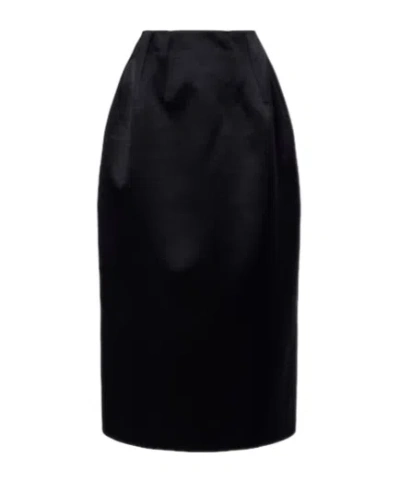 The Row Gamin Wool And Silk Maxi Skirt In Black