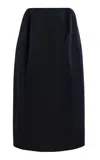 The Row Gamin Wool-silk Midi Skirt In Black