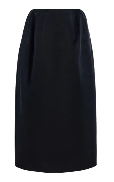 The Row Gamin Wool-silk Midi Skirt In Black