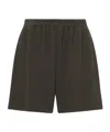 The Row Gana Cotton And Cashmere Shorts In Green