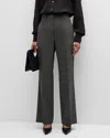 THE ROW GANDAL MID-RISE HEATHERED CREPE WIDE-LEG PANTS