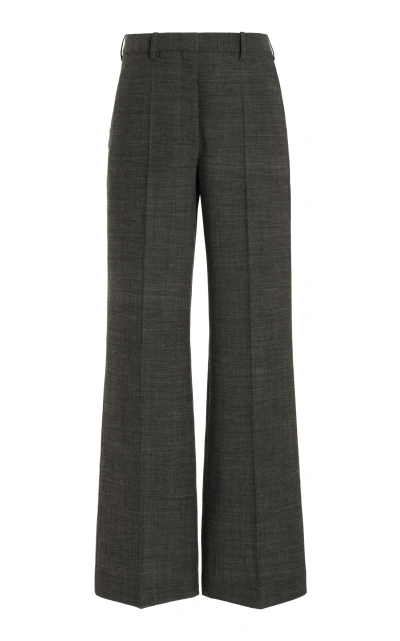 The Row Gandal Tailored Wool Flare Pants In Grey