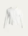 The Row Gano Cropped Cotton Jersey Henley Shirt In White