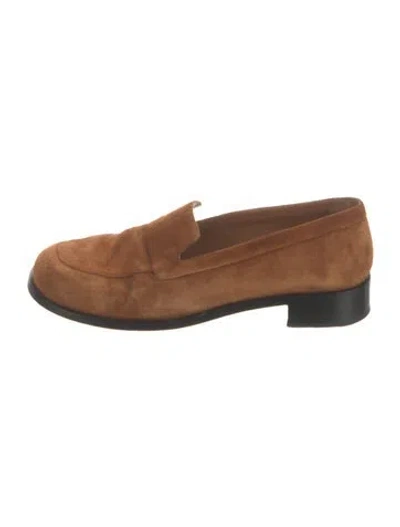 Pre-owned The Row Garcon Suede Loafers In Neutral