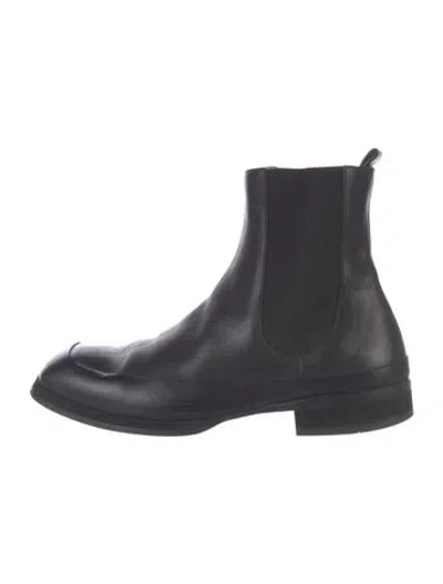 Pre-owned The Row Garden Leather Chelsea Boots In Black