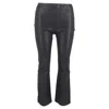 The Row Gartered Bootcut Trousers In Black Leather In Black