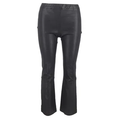 The Row Gartered Bootcut Trousers In Black Leather