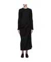 The Row Gathered-detailing Long-sleeved Shift Dress In Black