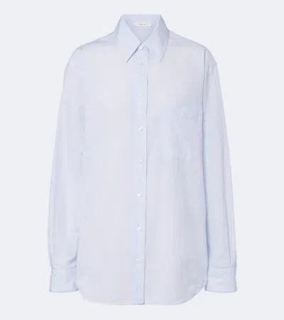 The Row Gavina Cotton Chambray Shirt In Blue