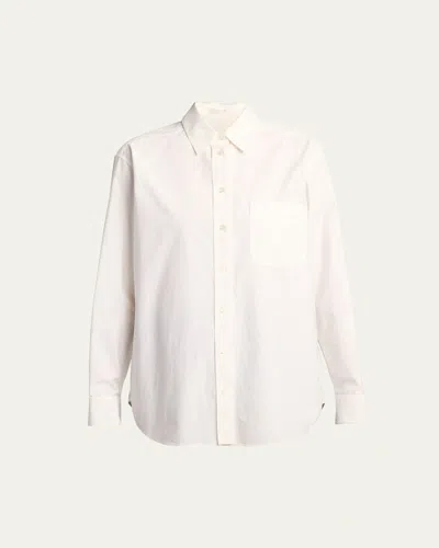 The Row Gavina Cotton Poplin Button-down Shirt In White