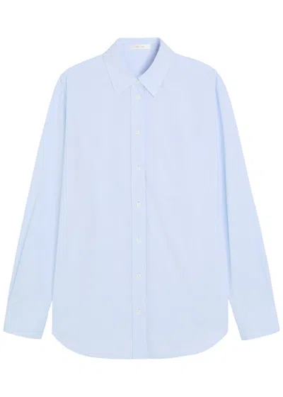 The Row Gavina Cotton-poplin Shirt In Blue