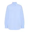 The Row Gavina Cotton Shirt In Blue