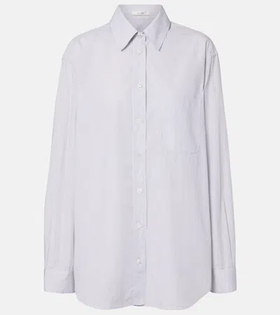 The Row Gavina Pinstriped Cotton Poplin Shirt In White