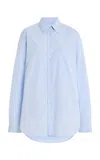 The Row Gavina Sea Island Cotton Shirt In Blue