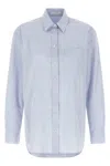 The Row Gavina Long Sleeve Shirt Straight Cut Collar In Blue