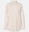 The Row Gavina Striped Silk Shirt In Multi