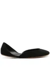 The Row Suede Gemma Ballet Flats In Black