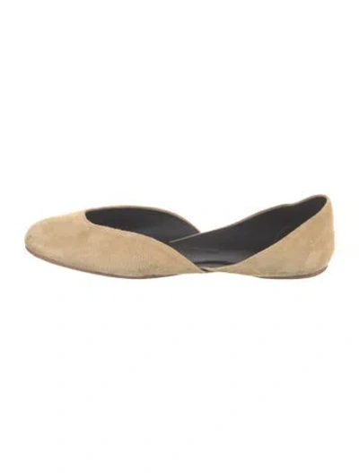 Pre-owned The Row Gemma D'orsay Suede Ballet Flats In Black/neutrals