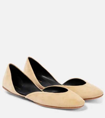THE ROW GEMMA SUEDE BALLET FLATS
