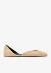The Row Suede Gemma Ballet Flats In Beige