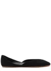 The Row Gemma Black Suede Ballet Flats In Black