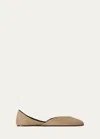 The Row Suede Gemma Ballet Flats In Trc Trench