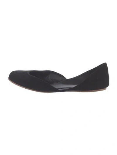 Pre-owned The Row Gemma Suede D'orsay Flats In Black/blue