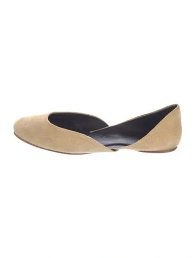 Pre-owned The Row Gemma Suede D'orsay Flats In Blue