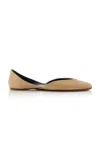 The Row Suede Gemma Ballet Flats In Neutral