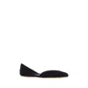 The Row Gemma Black Suede Ballet Flats In Black