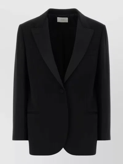 The Row Gemma Wool Tailored Single Breasted Blazer In Black