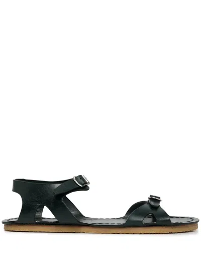 The Row Gene Calfskin Buckle Sandals In Black