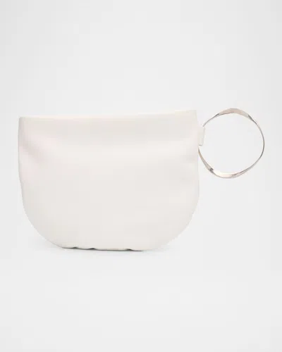 The Row Geo Bracelet Clutch Bag In Napa Leather In White