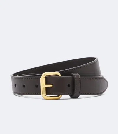 The Row Geo Leather Belt In Brown