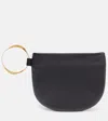 The Row Geo Leather Clutch In Black